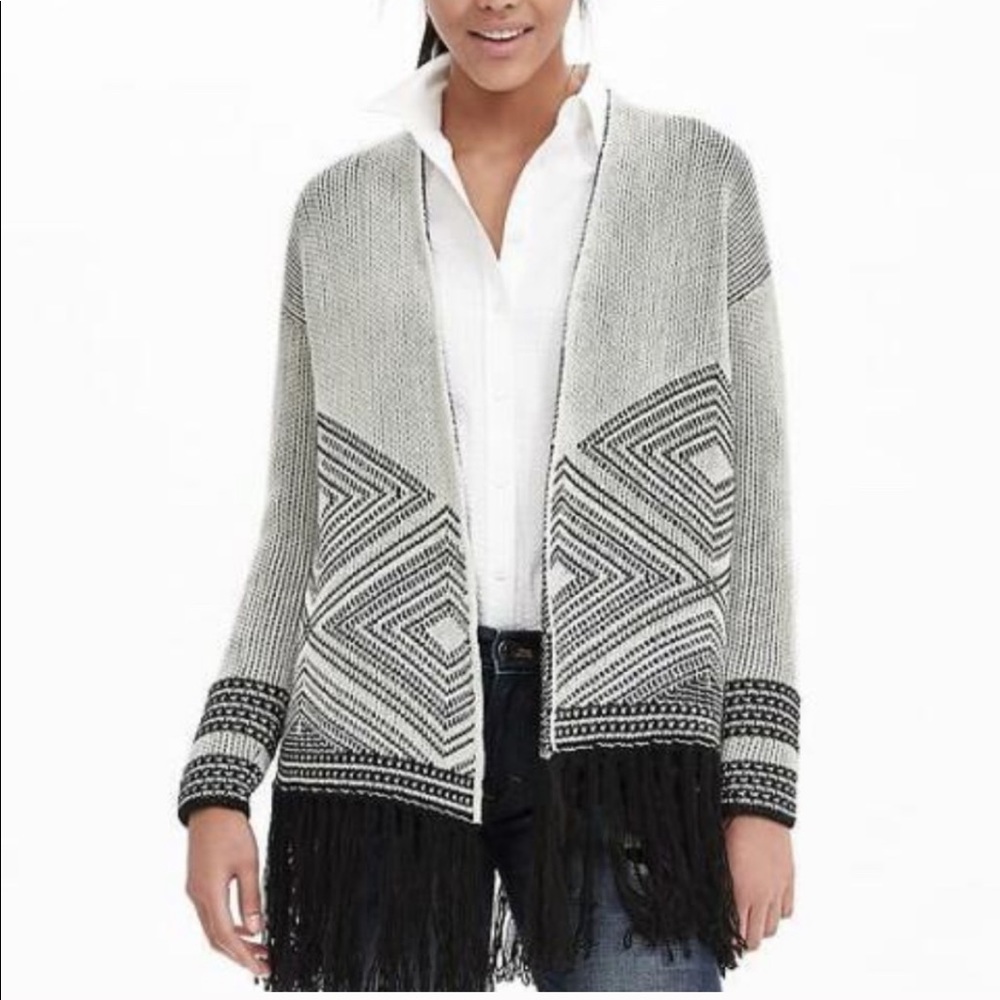 Banana Republic Fringe Aztec Cardigan S